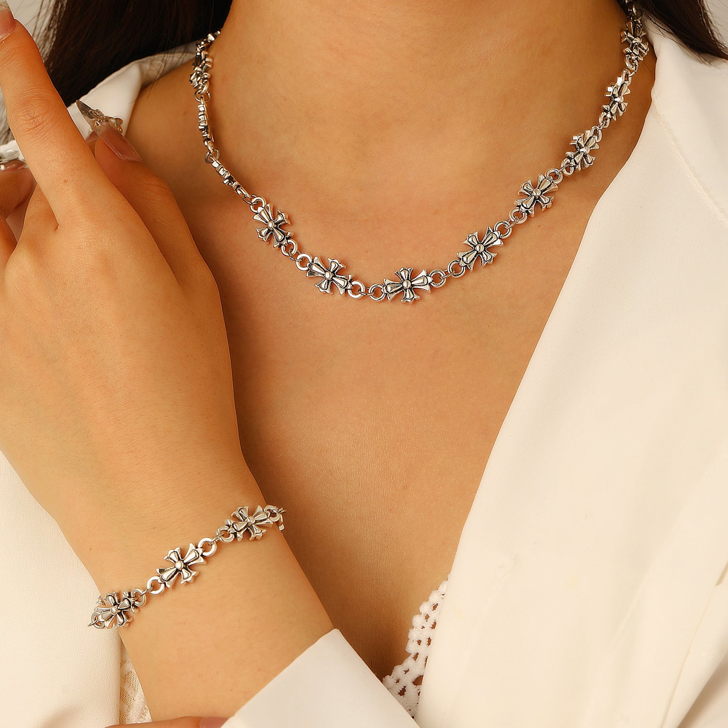 Wholesale Gothic Cross Men' s Alloy Bracelet